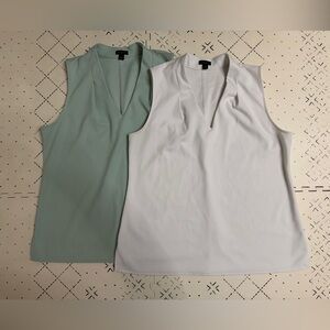 Ann Taylor Factory sleeveless v neck blouse bundle L